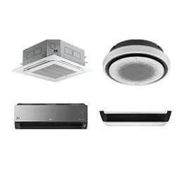 Four different LG Multi V Indoor units are displayed.