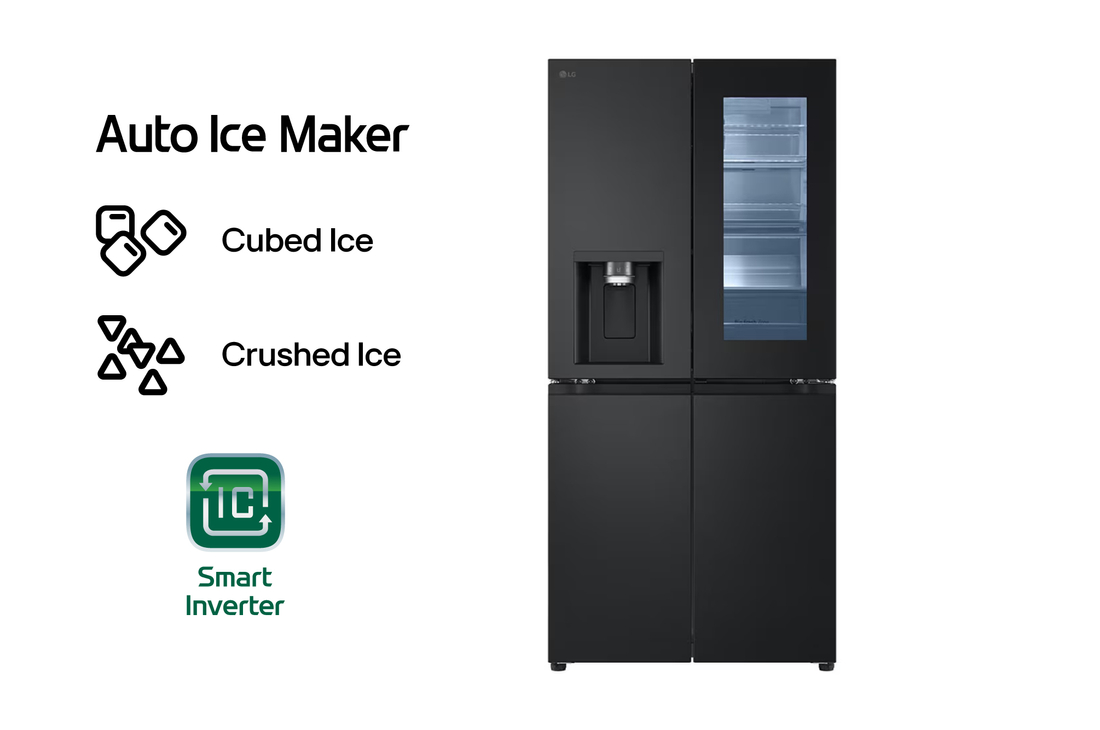 Front view of 20.8 cu. ft. French Door Refrigerator with Smart Inverter Compressor in Matte Black, RVF-X208MC