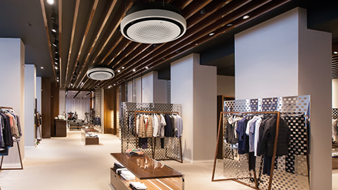 LG Round Cassette is installed on the clothing store.