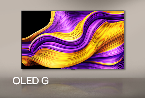 LG OLED G depicting an abstract background.