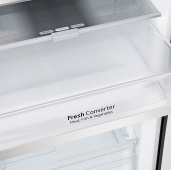 Close up of fresh converter feature in and LG bottom freezer.