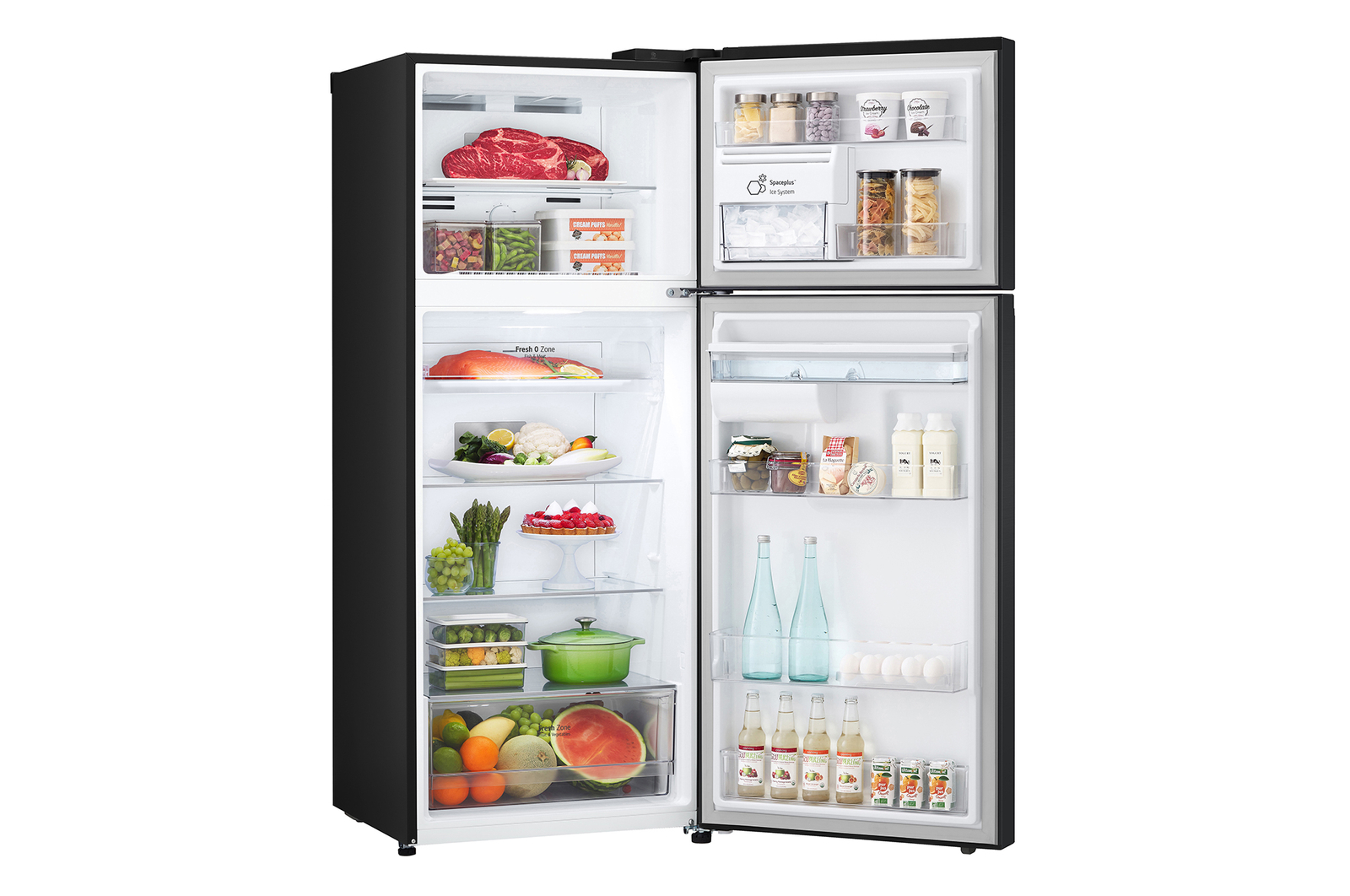 Left side open door with food