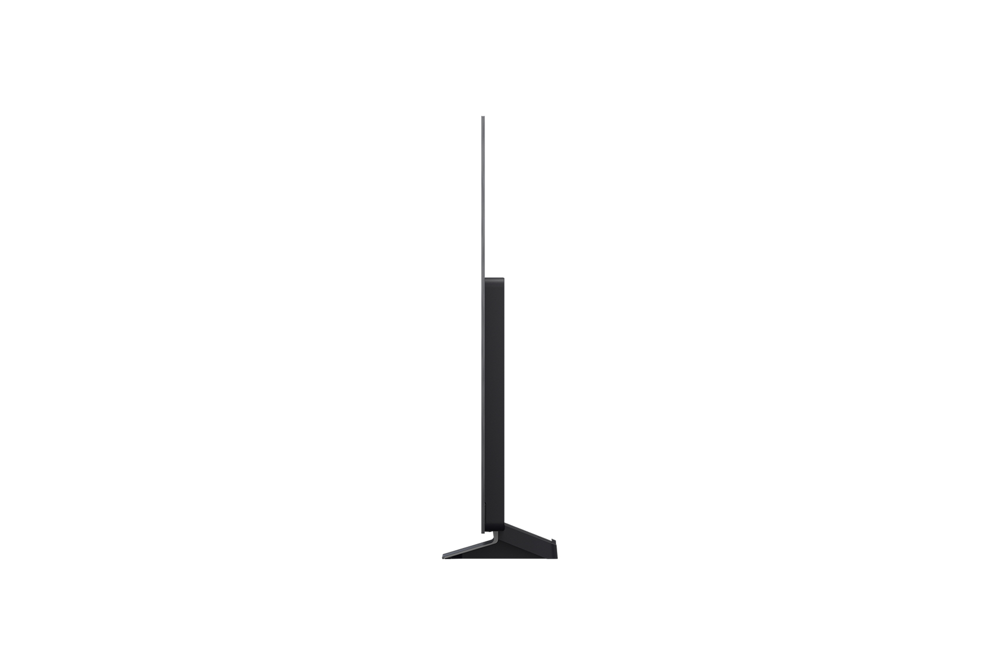Front view and side view of LG OLED evo AI C5 4K Smart TV showing its length, width, height, and depth dimensions.