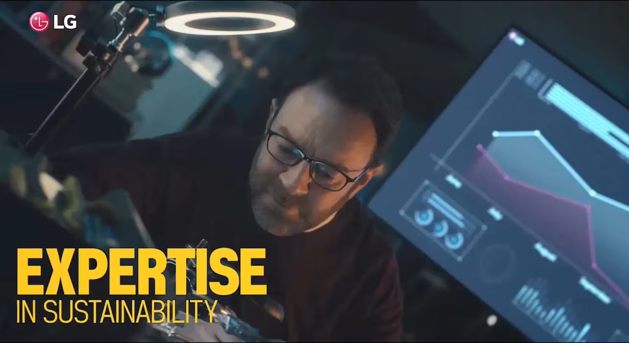 Man working with a laptop.