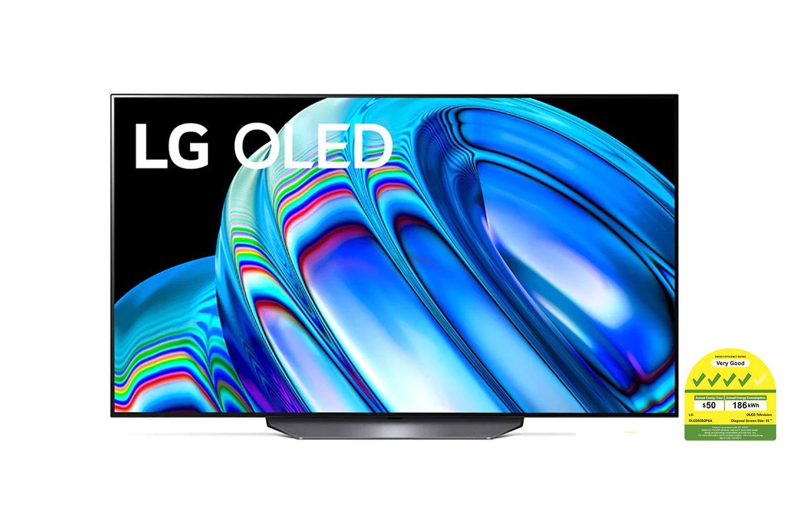Front view of LG OLED TV B2 55 inch 4K Smart TV | Wall mounted TV | TV wall design | Ultra HD 4K resolution | AI ThinQ OLED55B2PSA