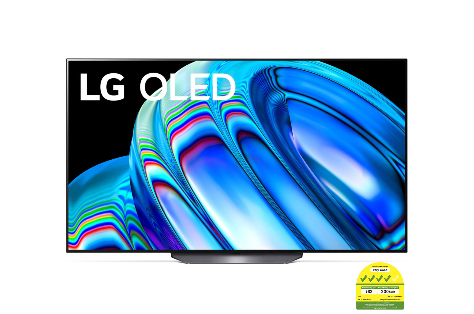 Front view of LG OLED TV B2 65 inch 4K Smart TV | Wall mounted TV | TV wall design | Ultra HD 4K resolution | AI ThinQ OLED65B2PSA