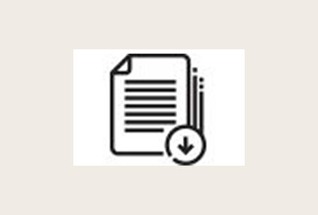 Documents with a black outline are neatly overwrapped, featuring a circular shape with a downward-pointing arrow at the bottom right corner.	
