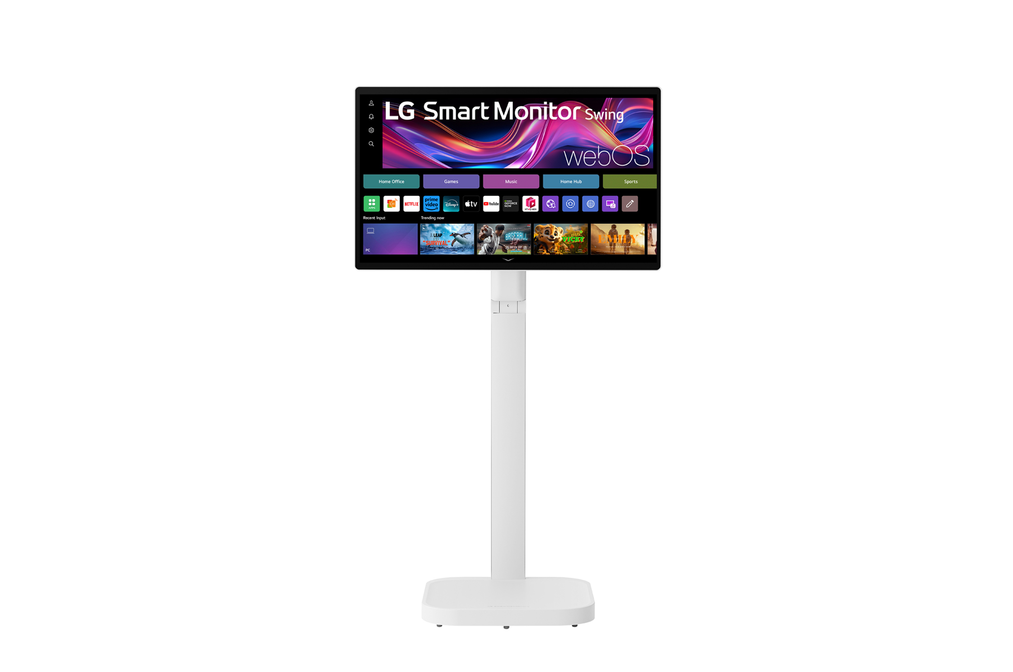 Front view of LG 31.5-inch 4K UHD IPS Smart Monitor Swing with Touchscreen, Rolling Stand 32U889SA-W