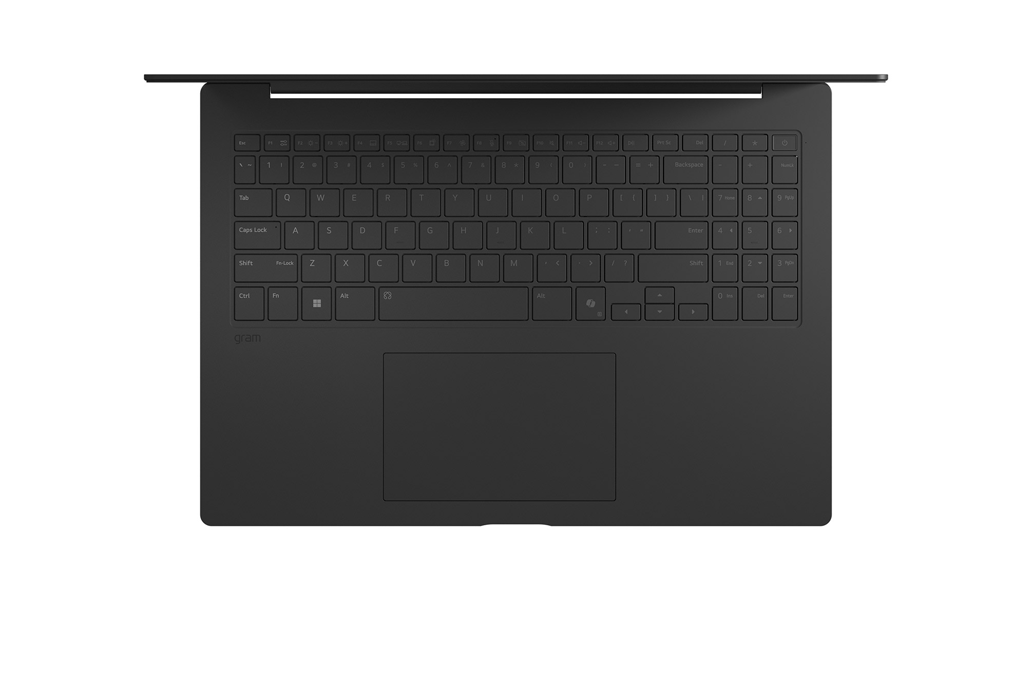 Top-down view of keyboard