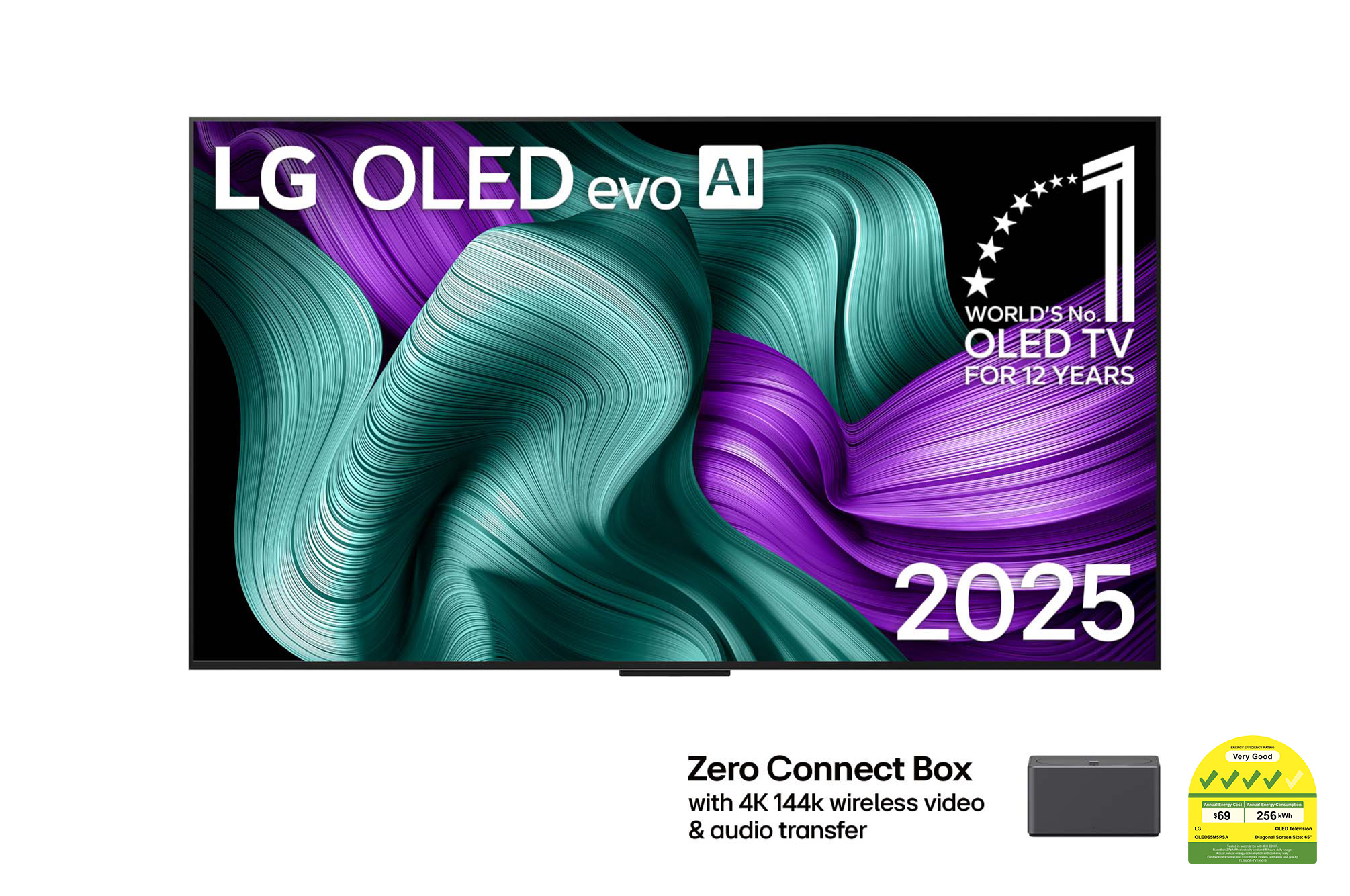 Front view of 65 Inch LG OLED evo AI M5 4K Smart TV OLED65M5PSA