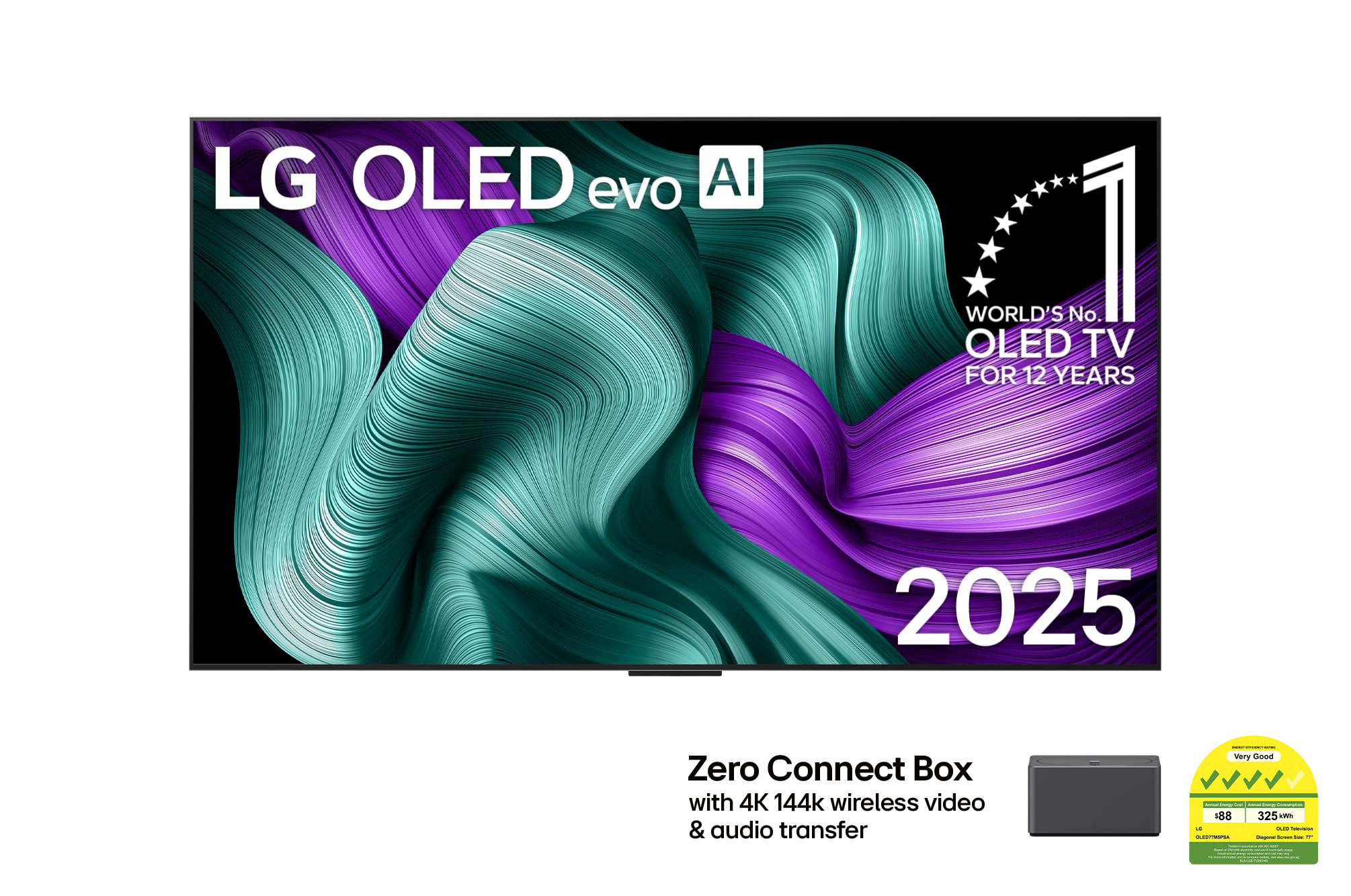 Front view of 77 Inch LG OLED evo AI M5 4K Smart TV OLED77M5PSA