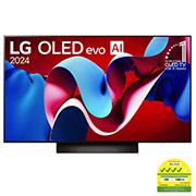 Front view of LG OLED evo AI C4 48 inch 4K Smart TV 2024 OLED48C4PSA