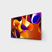 Slightly-angled left-facing side view of LG OLED G4 on the wall