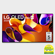 Front view of LG OLED evo AI G4 97 inch TV 4K Smart TV 2024 | Gallery Edition | Wall mounted TV | TV wall design | Ultra HD 4K resolution | AI ThinQ® OLED97G4PSA