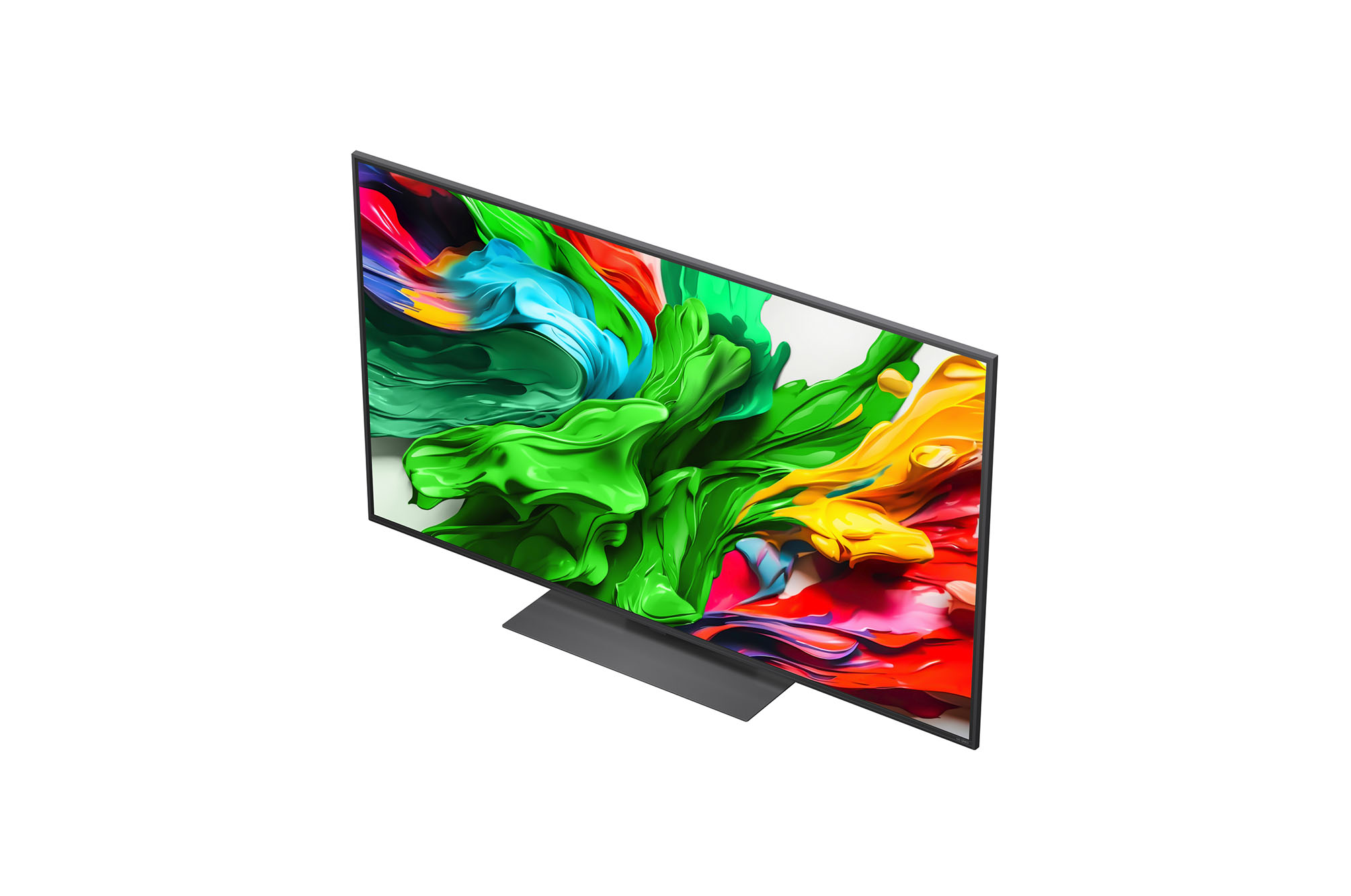 Splashes of paint burst from the floor up in diverse colors. Intertrek certification for 100% Color Volume to DCI-P3. The title talks about LG’s new and unique wide color gamut technology that allows you to see vivid color on your screen.