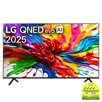 Front view of 65 Inch LG QNED evo AI QNED92 4k Smart TV 2025 65QNED92ASA