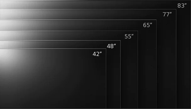 Every size of the LG OLED appears on the screen size from the smallest to largest model