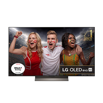 Front view of 55 inch LG OLED evo AI C5E 4K Smart TV 2025 OLED55C5ELB