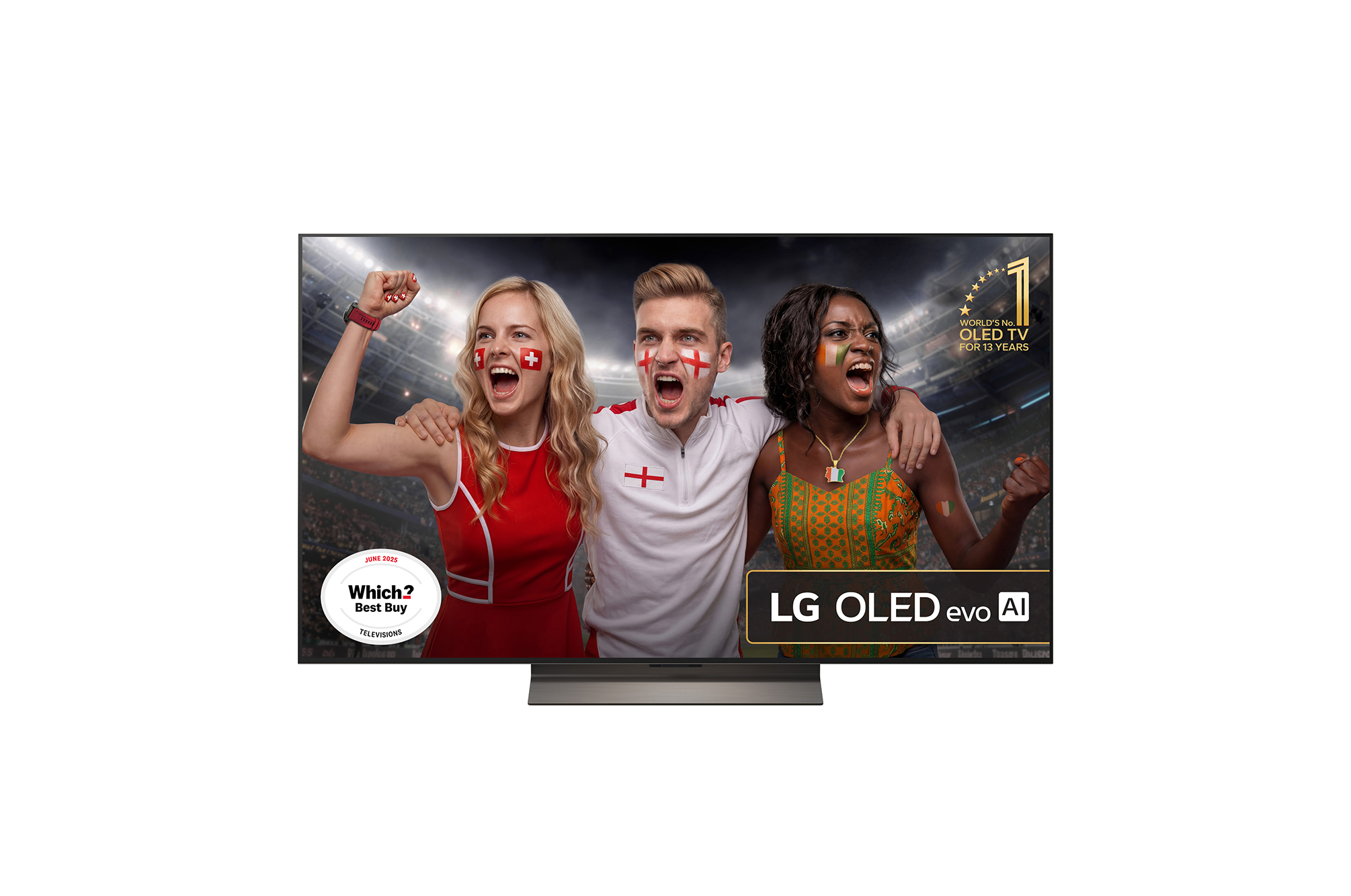 Front view of 55 inch LG OLED evo AI C5E 4K Smart TV 2025 OLED55C5ELB