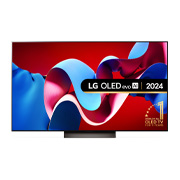 Front view of 77 inch LG OLED evo AI C4 4K Smart TV OLED77C45LA