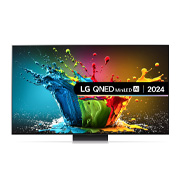 Front view of 75 inch LG MiniLED AI QNED99 8K Smart TV 75QNED99T9B
