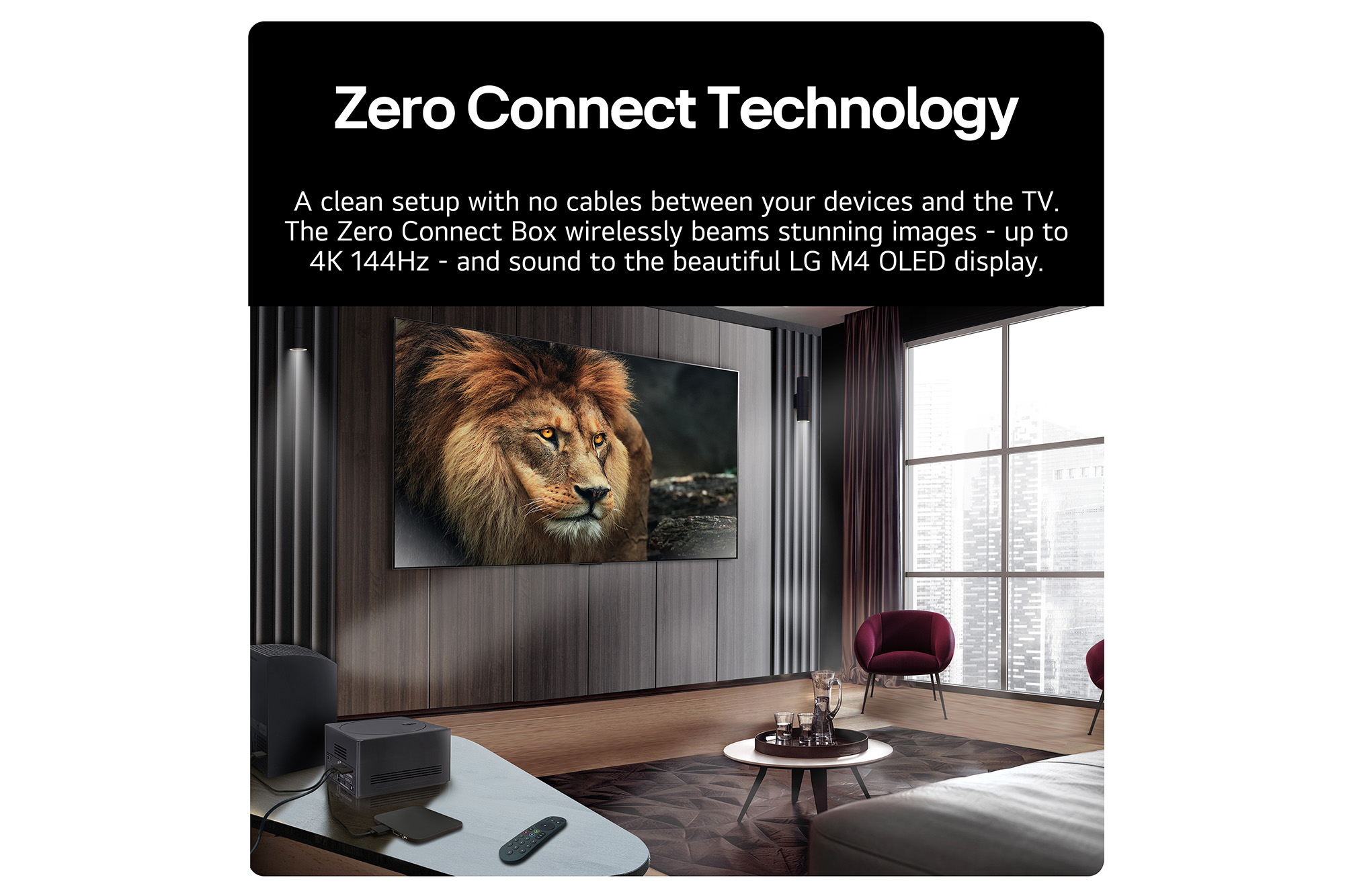 LG True Wireless TV 83 inch LG OLED evo AI M4 with 4K 144Hz Video & Audio Transfer, OLED83M49LA