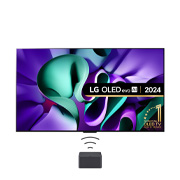 Front view of True Wireless TV 83 inch LG OLED evo AI M4 with 4K 144Hz Video & Audio Transfer OLED83M49LA