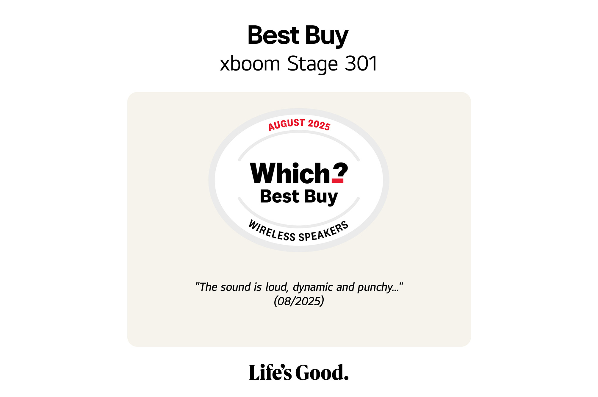 Which? Stage 301 Award