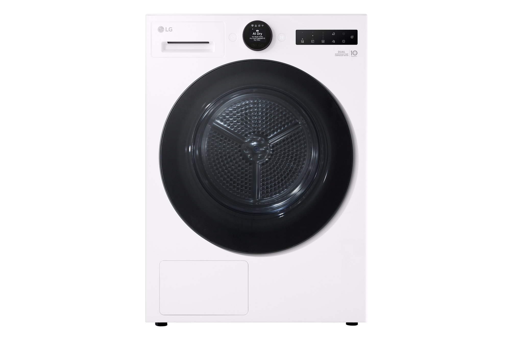 Front view of 9kg DUAL Inverter Heat Pump™ Dryer Series 7, White RHX7009TWB