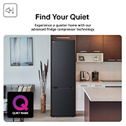 Feature Card Showing LG GBBS524AEV Black  Fridge Freezer With A  Quiet Mark Award In A Life Style Kitchen Shop 