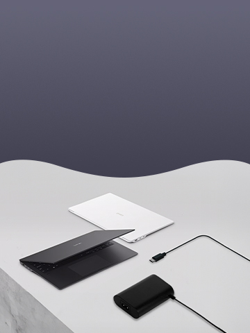 This is a picture of the LG gram and its accessory.