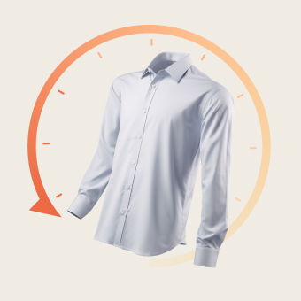 Image depicting time passing around a dress shirt.	