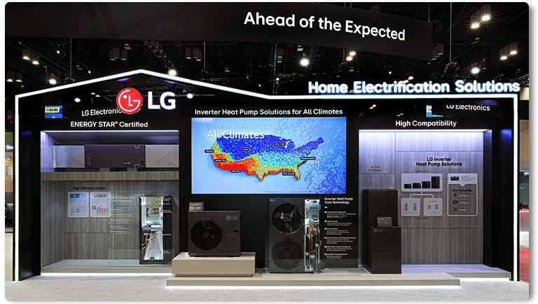 LG showcases ENERGY STAR inverter heat pump at AHR 2025, highlighting home electrification tech.