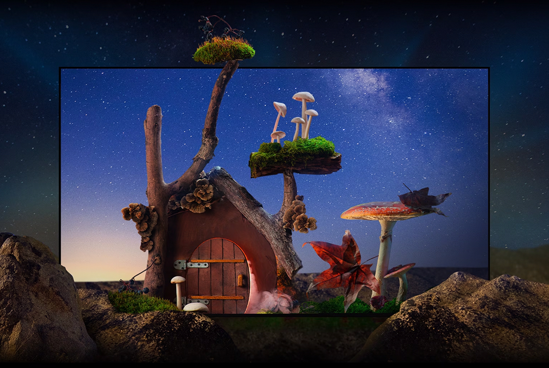 LG TV game scene with bright highlights and deep shadows illustrates HGiG-based HDR gaming performance.