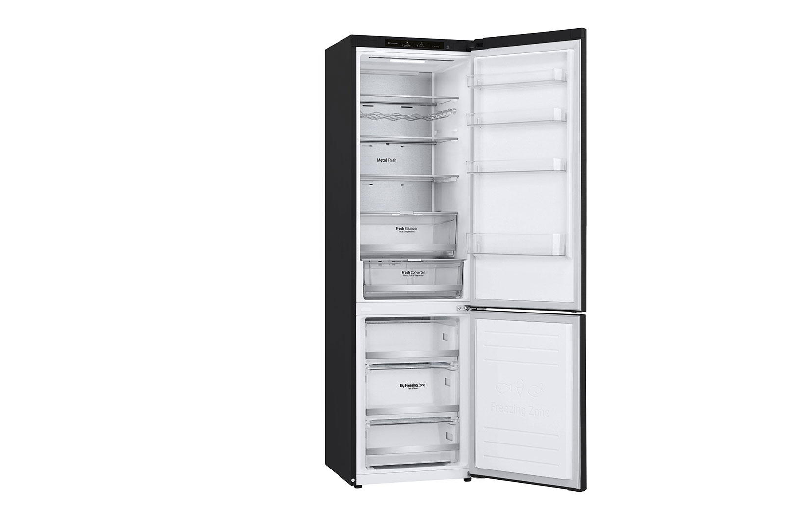 LG 384L Tall Fridge Freezer Total No Frost, Matte Black, GBB72MCVBN