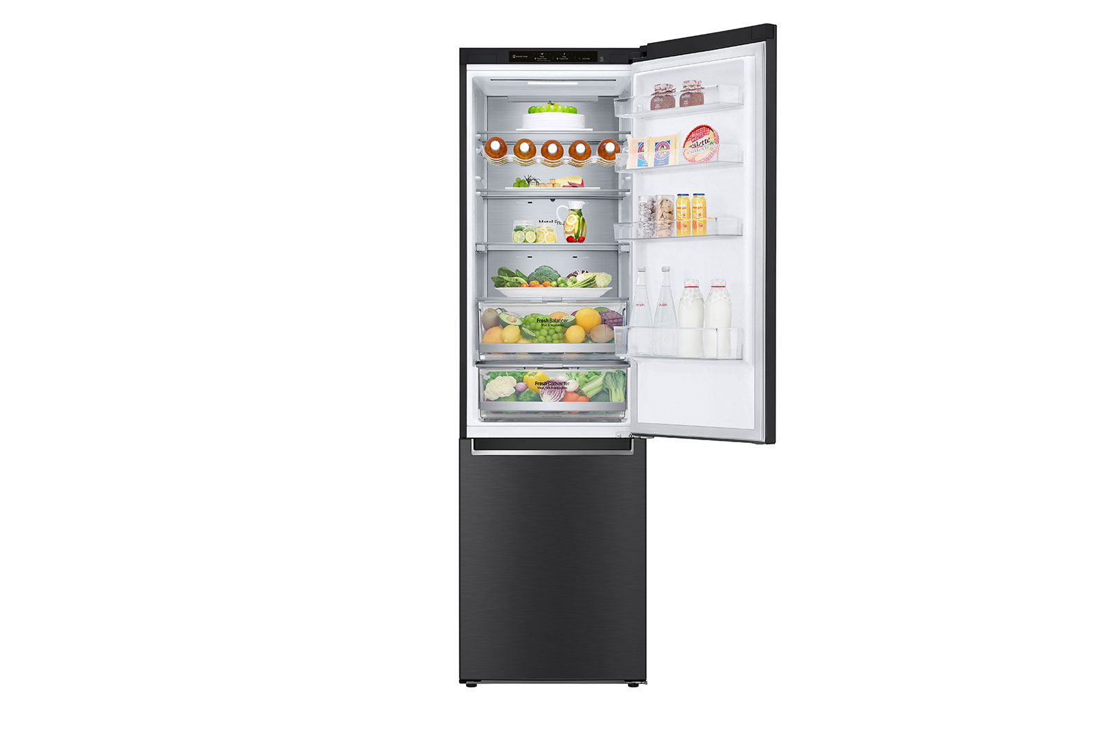 LG 384L Tall Fridge Freezer Total No Frost, Matte Black, GBB72MCVBN