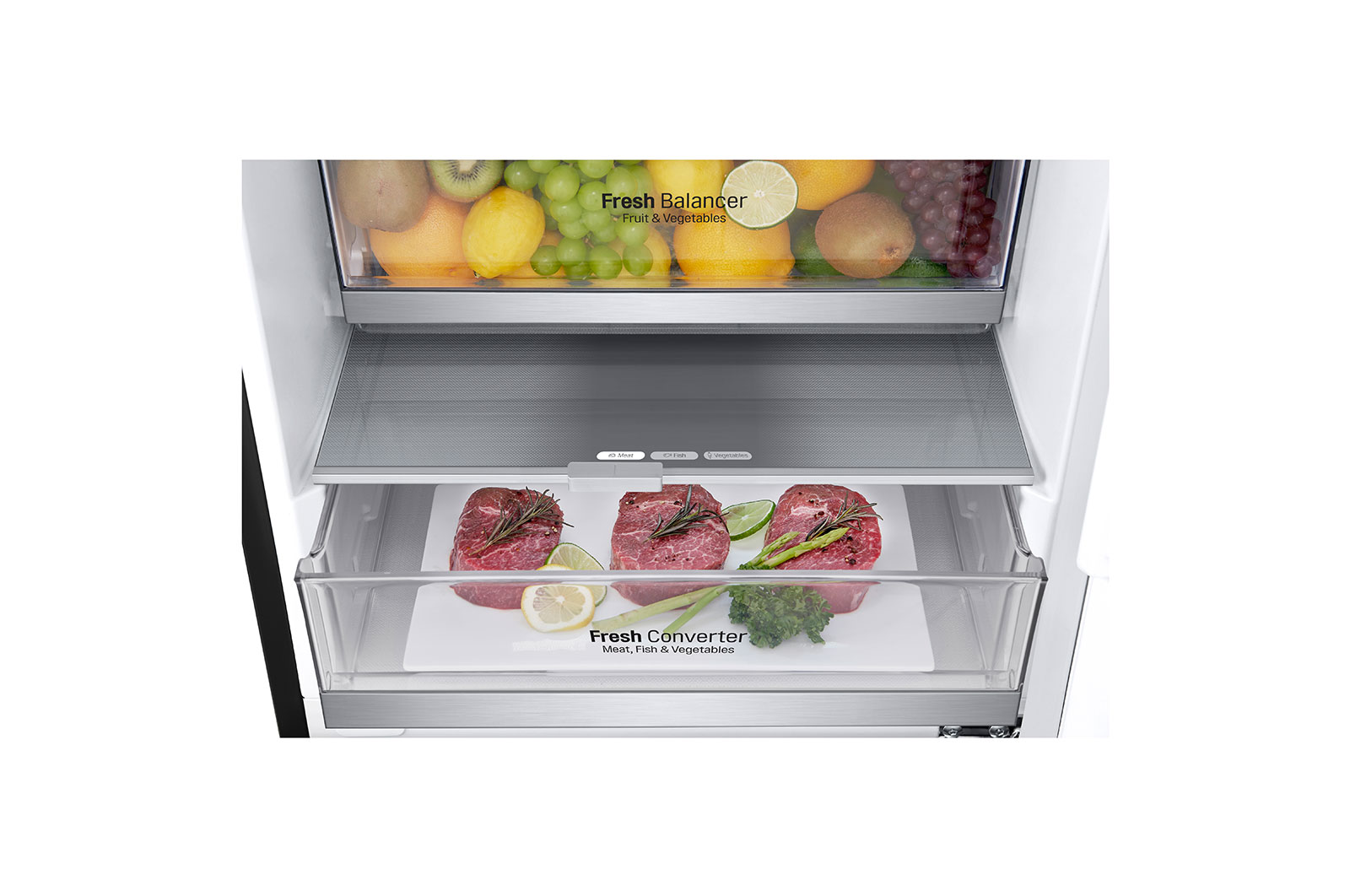 LG 384L Tall Fridge Freezer Total No Frost, Matte Black, GBB72MCVBN