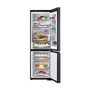 LG 349L InstaView™ Fridge Freezer, Essence Black Steel, GBG5160CEV, Door Open