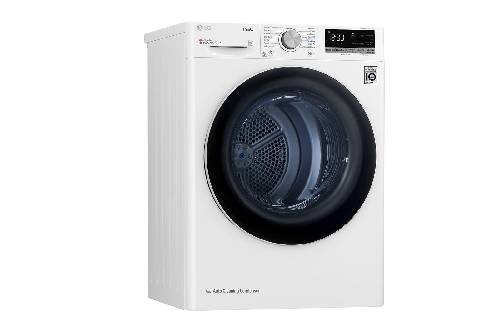 LG 9kg DUAL Inverter Heat Pump™ Dryer Series 4, White, FDV709W