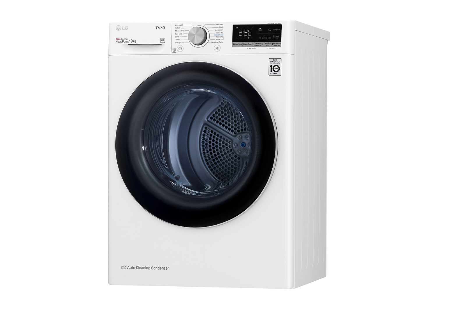 LG 9kg DUAL Inverter Heat Pump™ Dryer Series 4, White, FDV709W