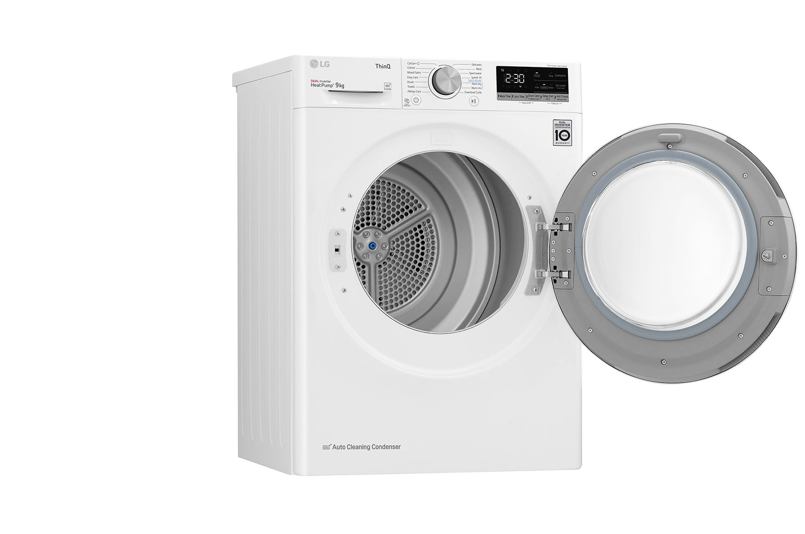 LG 9kg DUAL Inverter Heat Pump™ Dryer Series 4, White, FDV709W