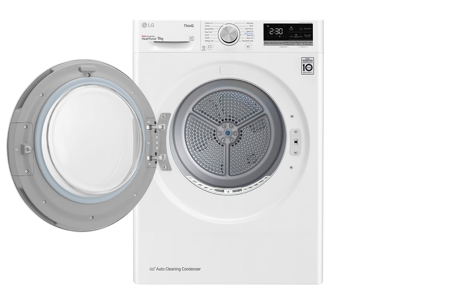 LG 9kg DUAL Inverter Heat Pump™ Dryer Series 4, White, FDV709W