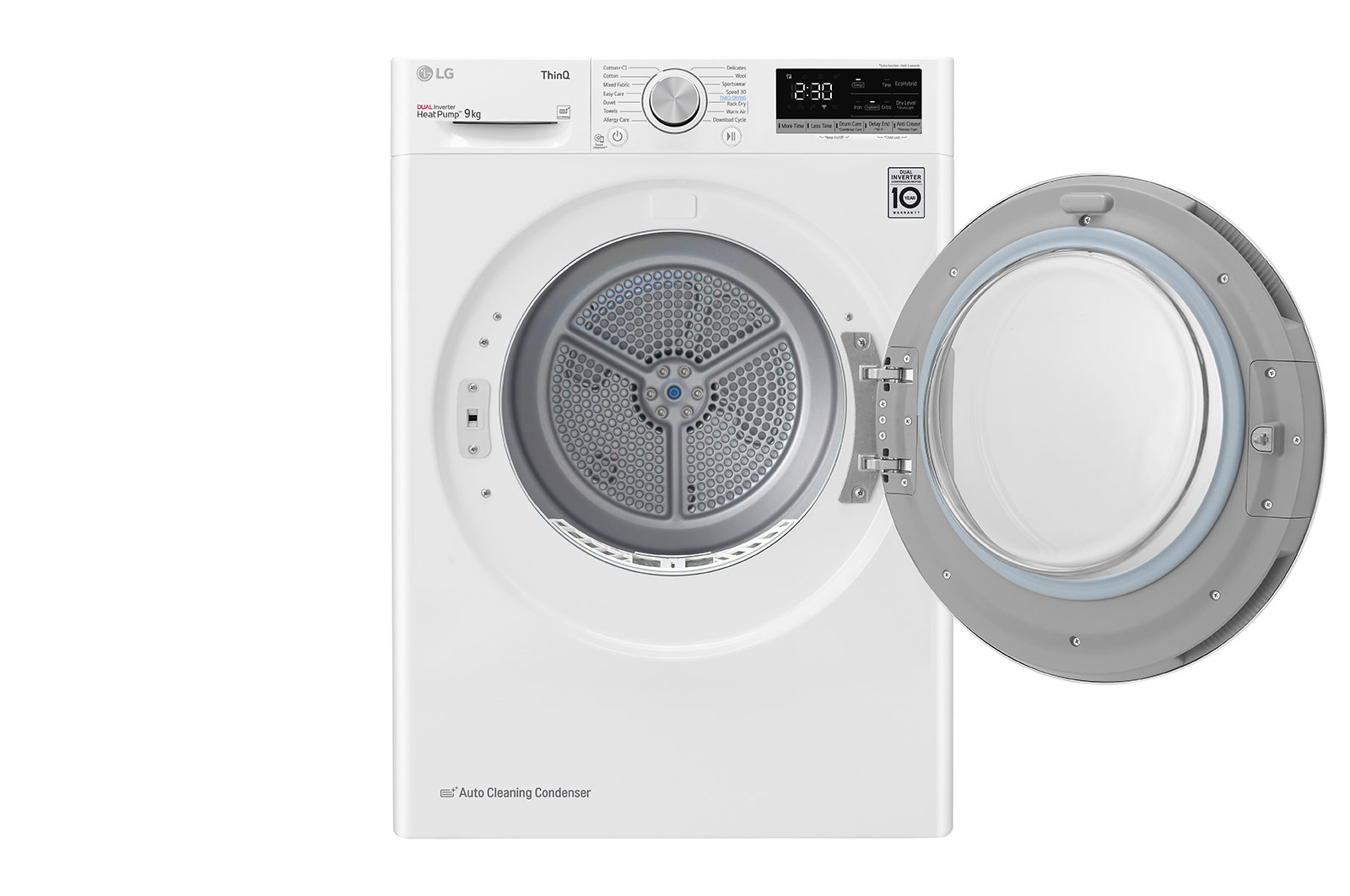 LG 9kg DUAL Inverter Heat Pump™ Dryer Series 4, White, FDV709W