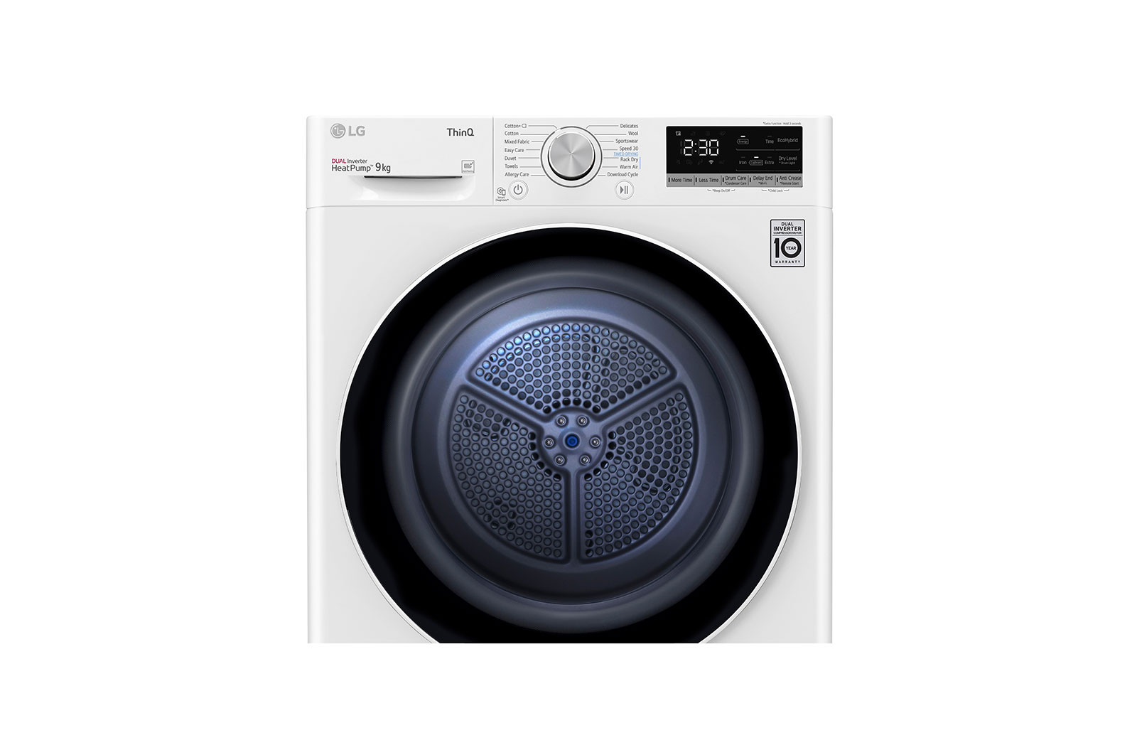 LG 9kg DUAL Inverter Heat Pump™ Dryer Series 4, White, FDV709W