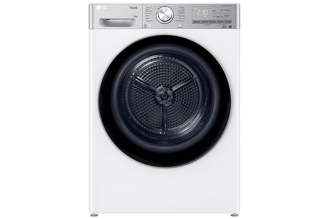 Front view of 10kg DUAL Inverter HeatPump Dryer A+++, White FDV1110W