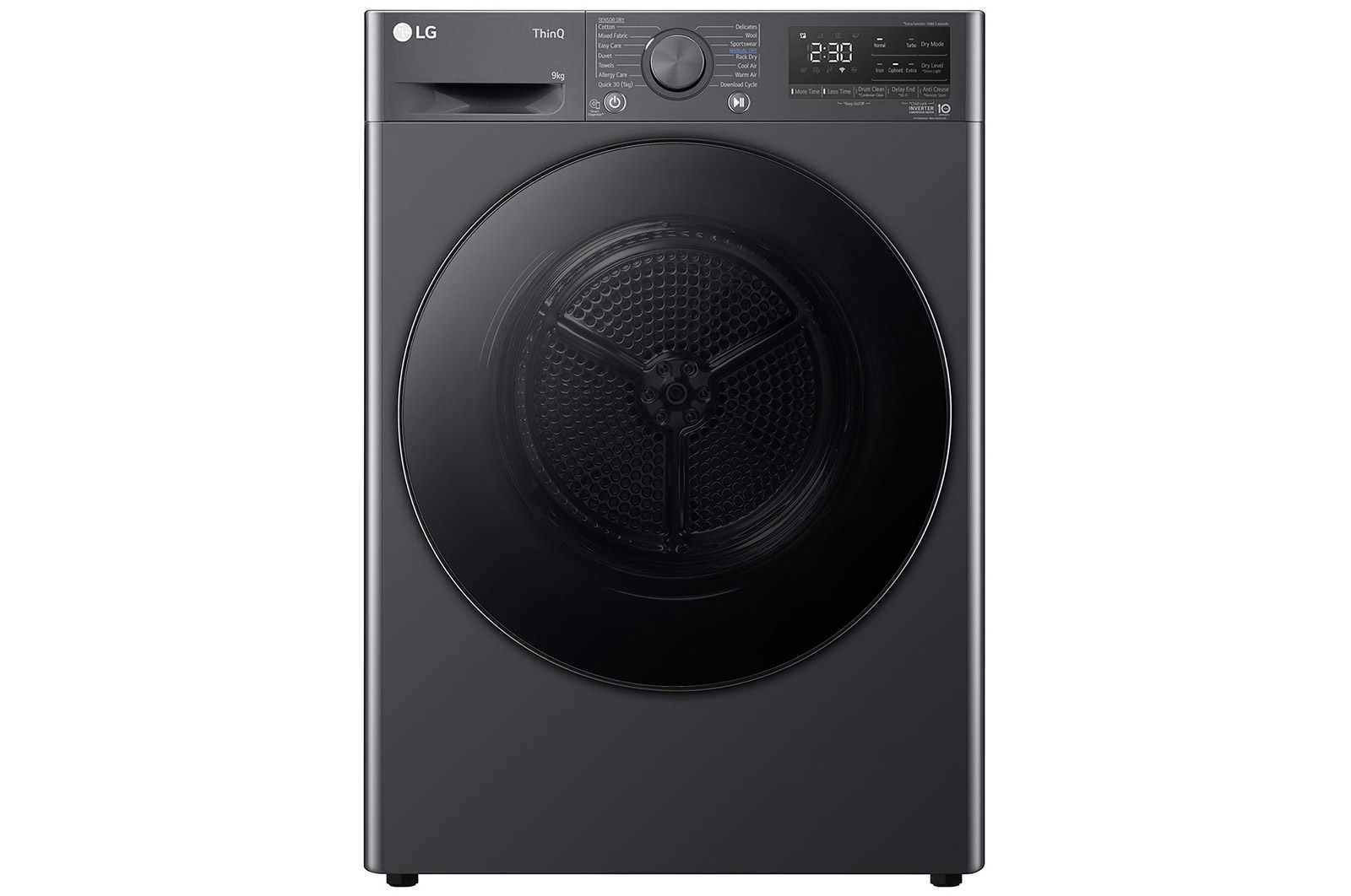Front view of 9kg Dual Inverter Heat Pump™ Dryer Series 4, Slate Grey FDV709GN
