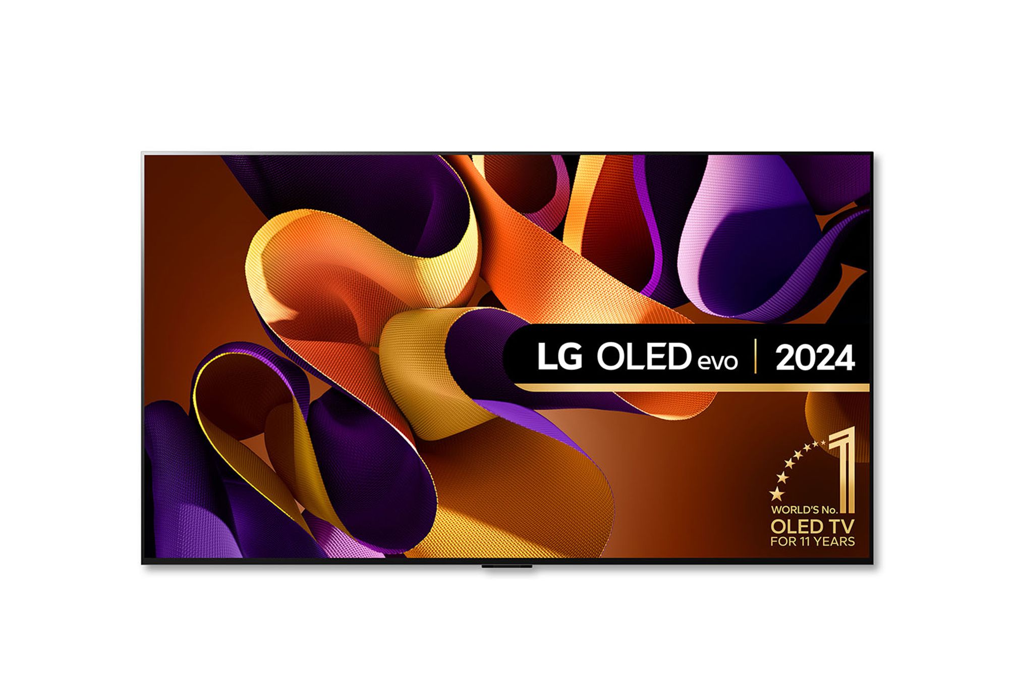 Front view of 77 inch LG OLED evo AI G4 4K Smart TV 2024 - Wall mount version OLED77G45LW