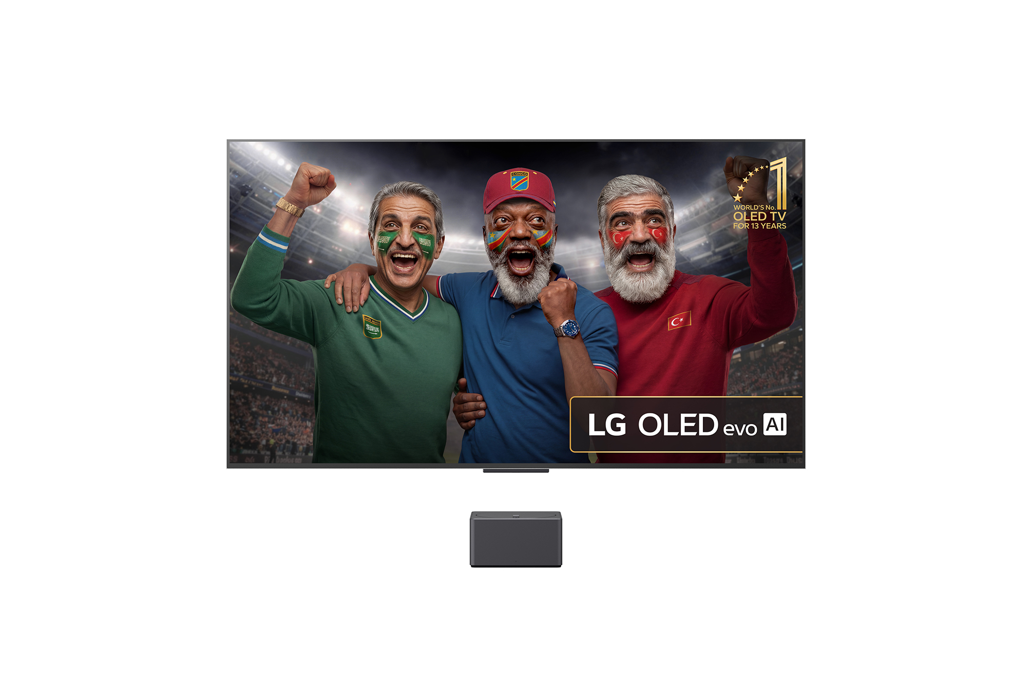 Front view of True Wireless TV 65 inch LG OLED evo AI M5 with 4K 144Hz Video & Audio Transfer OLED65M59LA