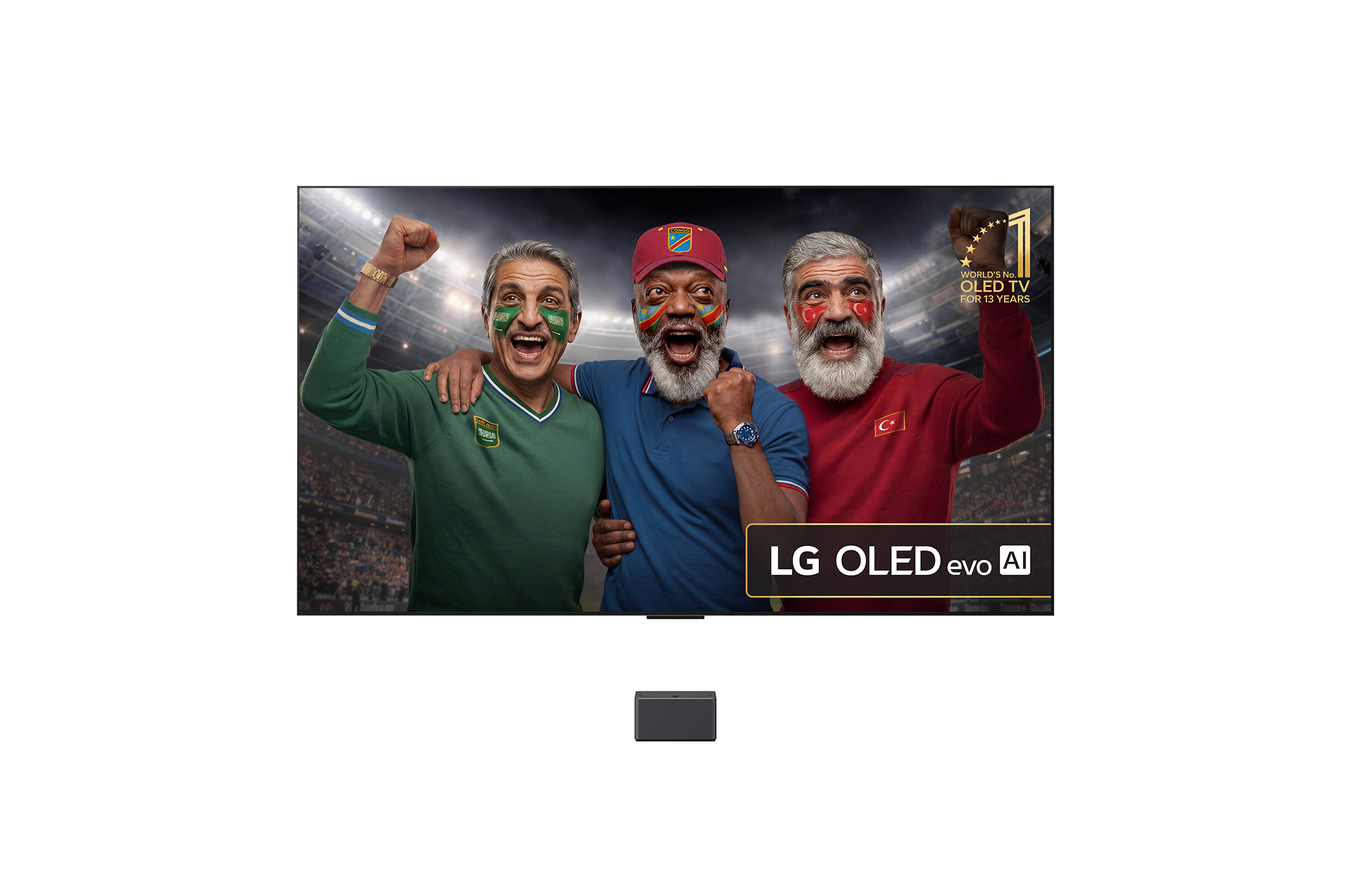 Front view of True Wireless TV 97 inch LG SIGNATURE OLED AI M5 with 4K 120Hz Video & Audio Transfer OLED97M59LA