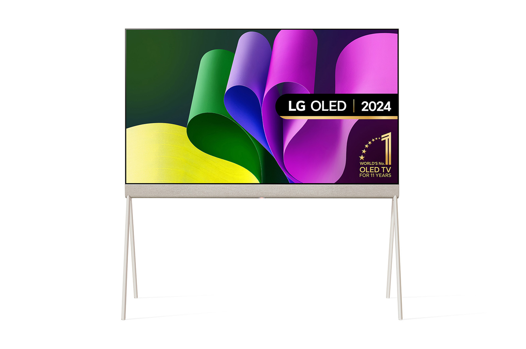 Front view of 55 inch LG OLED Objet Collection Posé 2024 55LX1T6LA